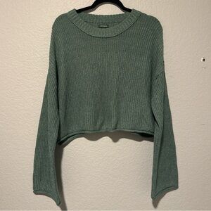 Wild Fable Sage Knit Cropped Sweater